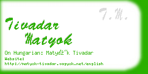 tivadar matyok business card